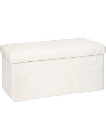 Banc coffre de rangement pliant en fausse fourrure EZZIO