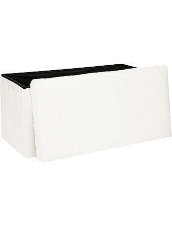 Banc coffre de rangement pliant en fausse fourrure EZZIO