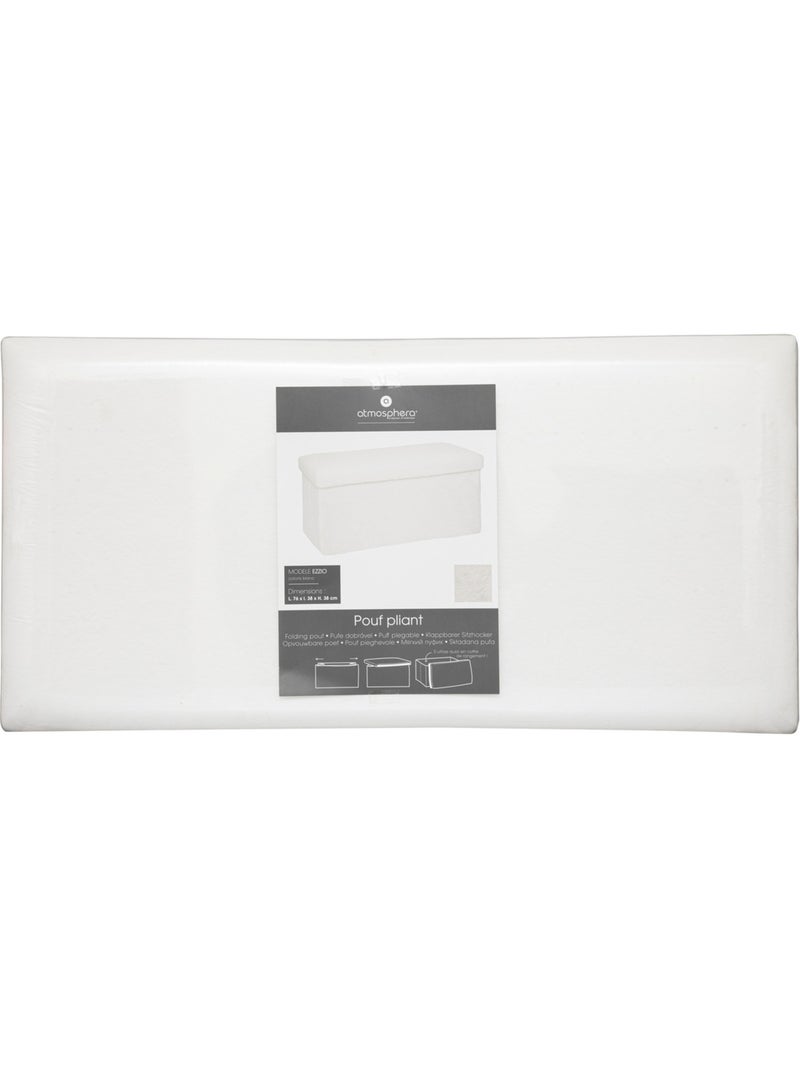 Banc coffre de rangement pliant en fausse fourrure EZZIO Blanc - Kiabi