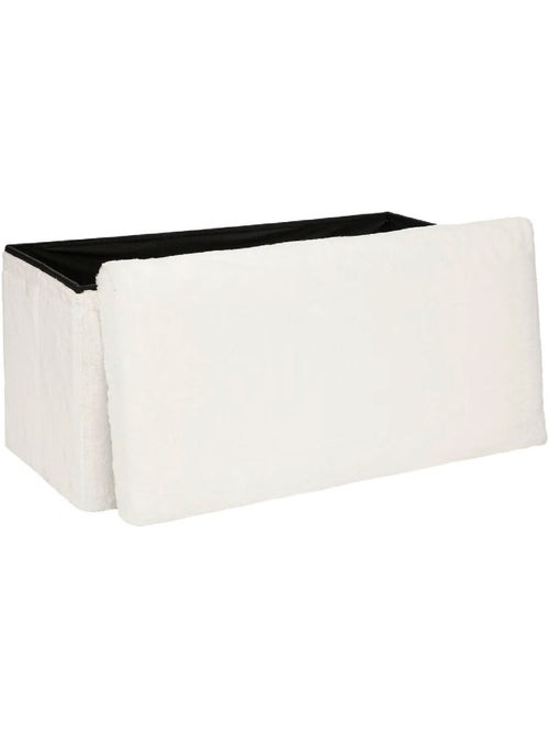 Banc coffre de rangement pliant en fausse fourrure EZZIO - Kiabi