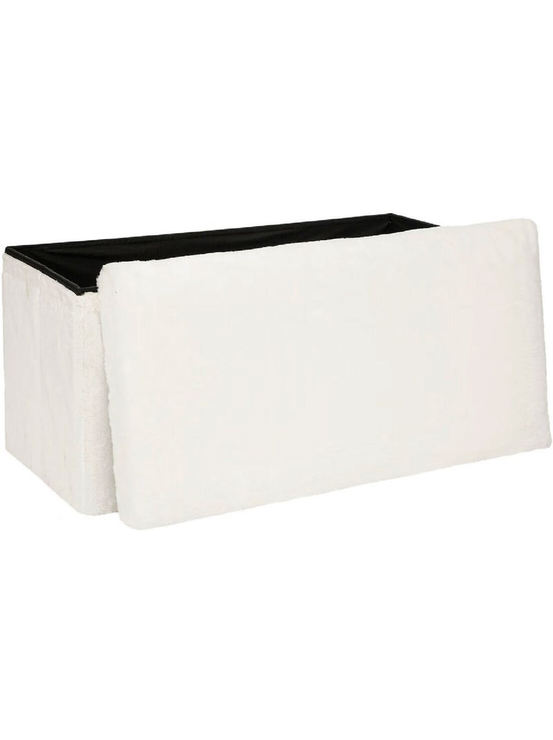 Banc coffre de rangement pliant en fausse fourrure EZZIO Blanc - Kiabi