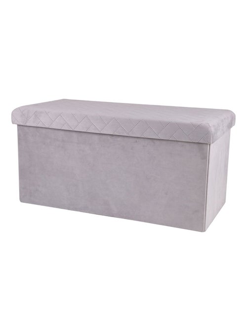 Banc coffre de rangement pliant en velours à motifs chevrons KUBE - Kiabi