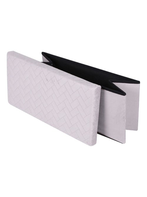 Banc coffre de rangement pliant en velours à motifs chevrons KUBE - Kiabi