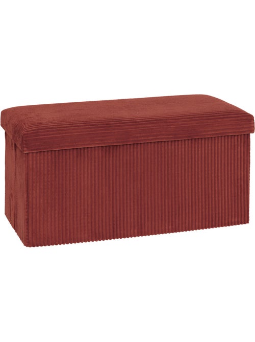 Banc coffre de rangement pliant en velours côtelé arum - Kiabi Banc coffre de rangement pliant en velours côtelé arum - Kiabi