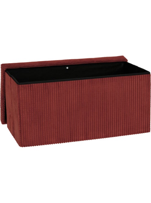 Banc coffre de rangement pliant en velours côtelé arum - Kiabi Banc coffre de rangement pliant en velours côtelé arum - Kiabi