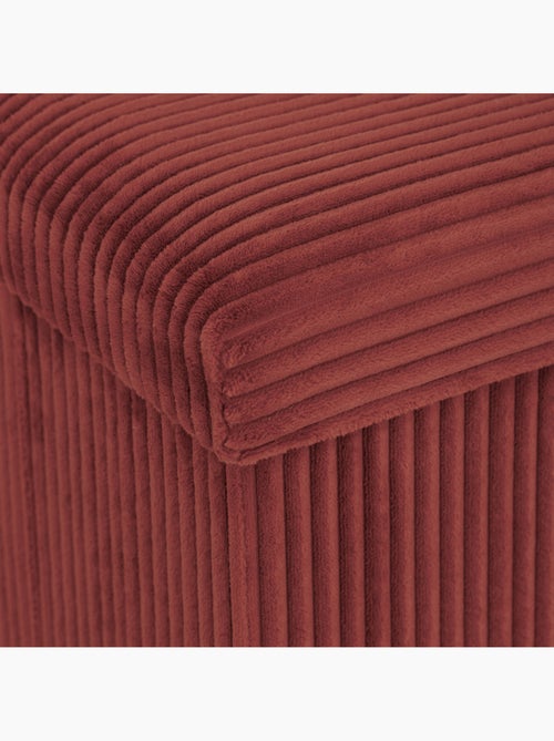 Banc coffre de rangement pliant en velours côtelé arum - Kiabi Banc coffre de rangement pliant en velours côtelé arum - Kiabi