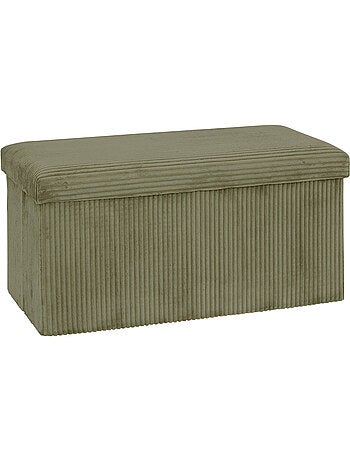 Banc coffre de rangement pliant en velours côtelé ARUM