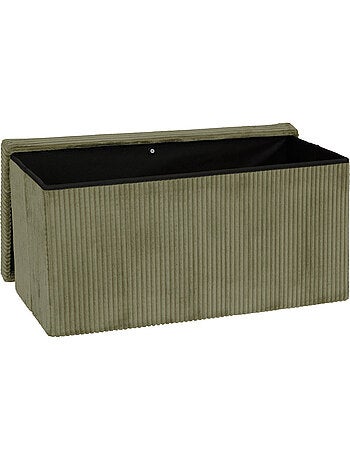 Banc coffre de rangement pliant en velours côtelé ARUM