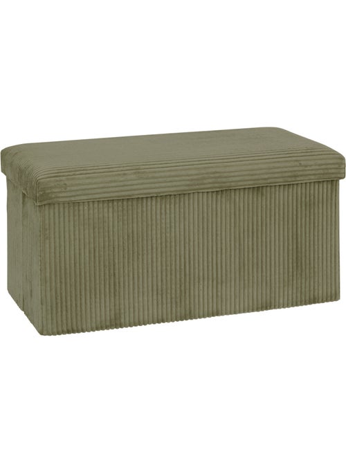 Banc coffre de rangement pliant en velours côtelé ARUM - Kiabi Banc coffre de rangement pliant en velours côtelé ARUM - Kiabi
