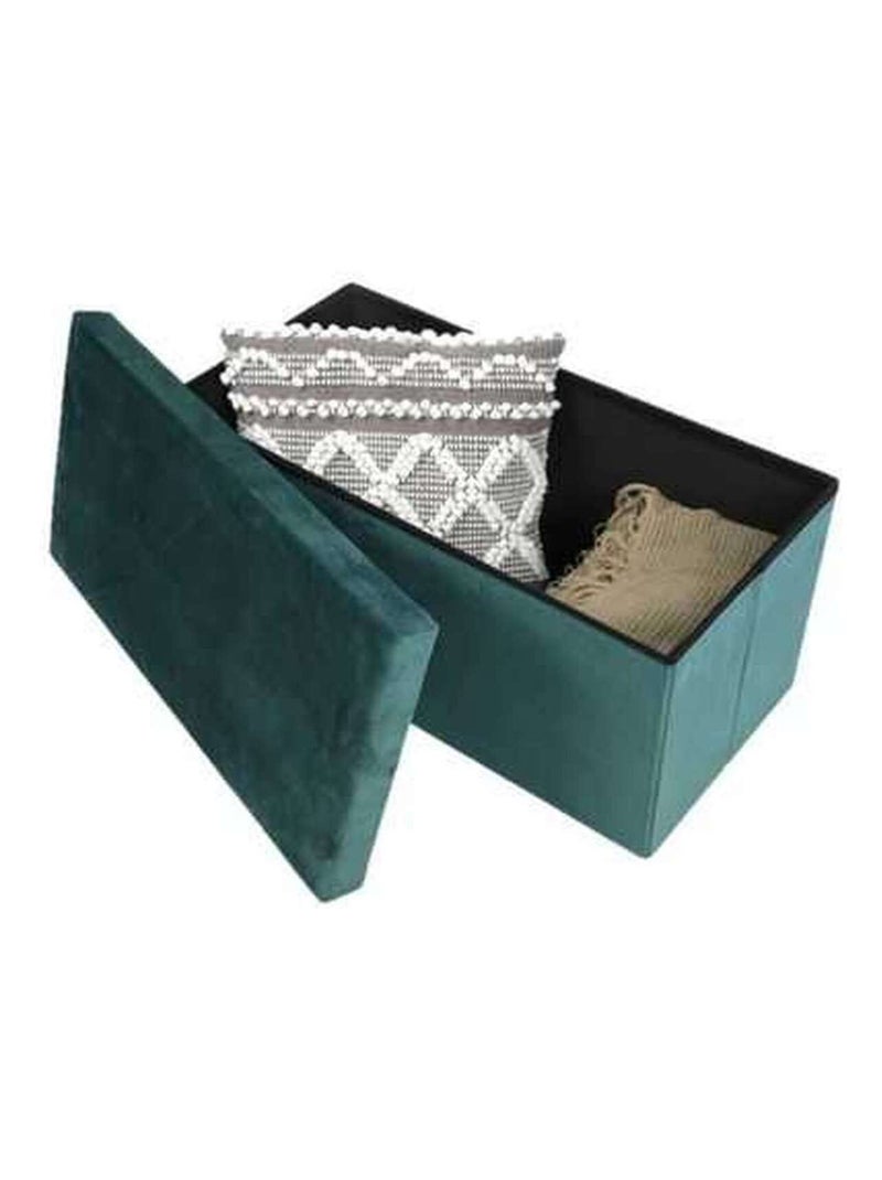 Banc coffre de rangement pliant en velours côtelé KUBE Vert - Kiabi