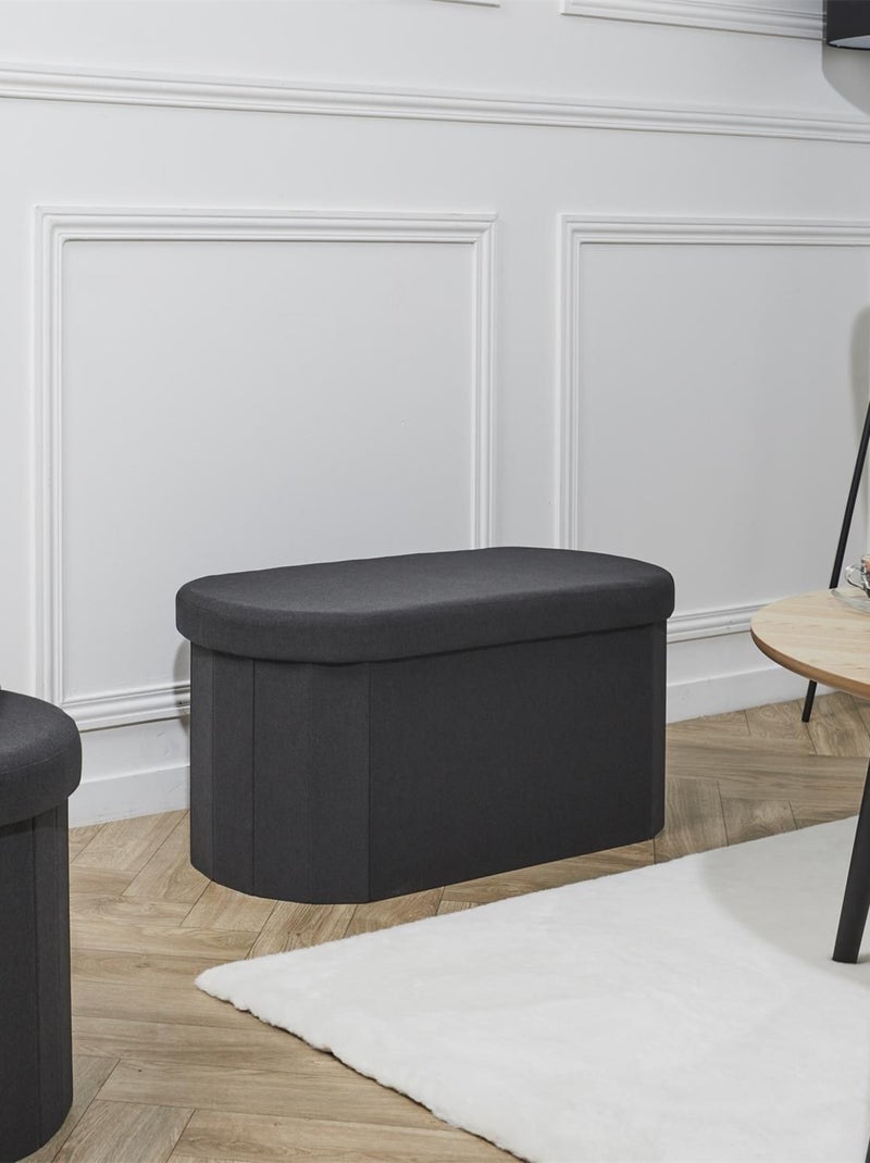 Banc coffre de rangement pliant PILLS Noir - Kiabi