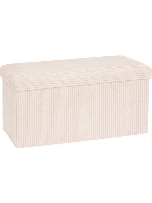 Banc coffre de rangement pliant velours côtelé arum - Kiabi Banc coffre de rangement pliant velours côtelé arum - Kiabi
