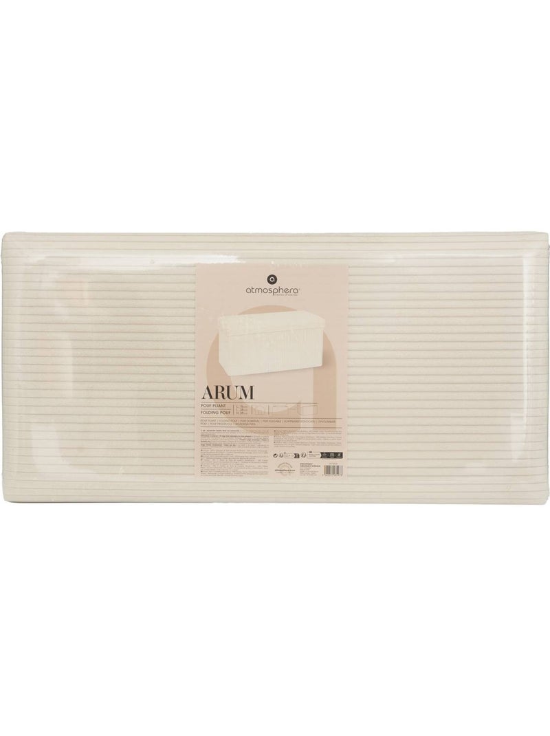 Banc coffre de rangement pliant velours côtelé arum Ivoire - Kiabi