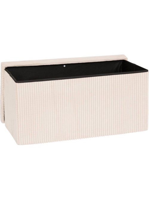 Banc coffre de rangement pliant velours côtelé arum - Kiabi Banc coffre de rangement pliant velours côtelé arum - Kiabi