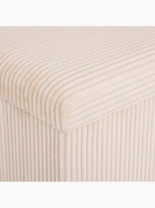 Banc coffre de rangement pliant velours côtelé arum - Kiabi Banc coffre de rangement pliant velours côtelé arum - Kiabi
