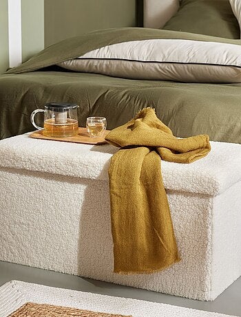 Banc coffre en tissu bouclette MATCHA