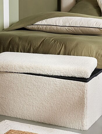 Banc coffre en tissu bouclette MATCHA