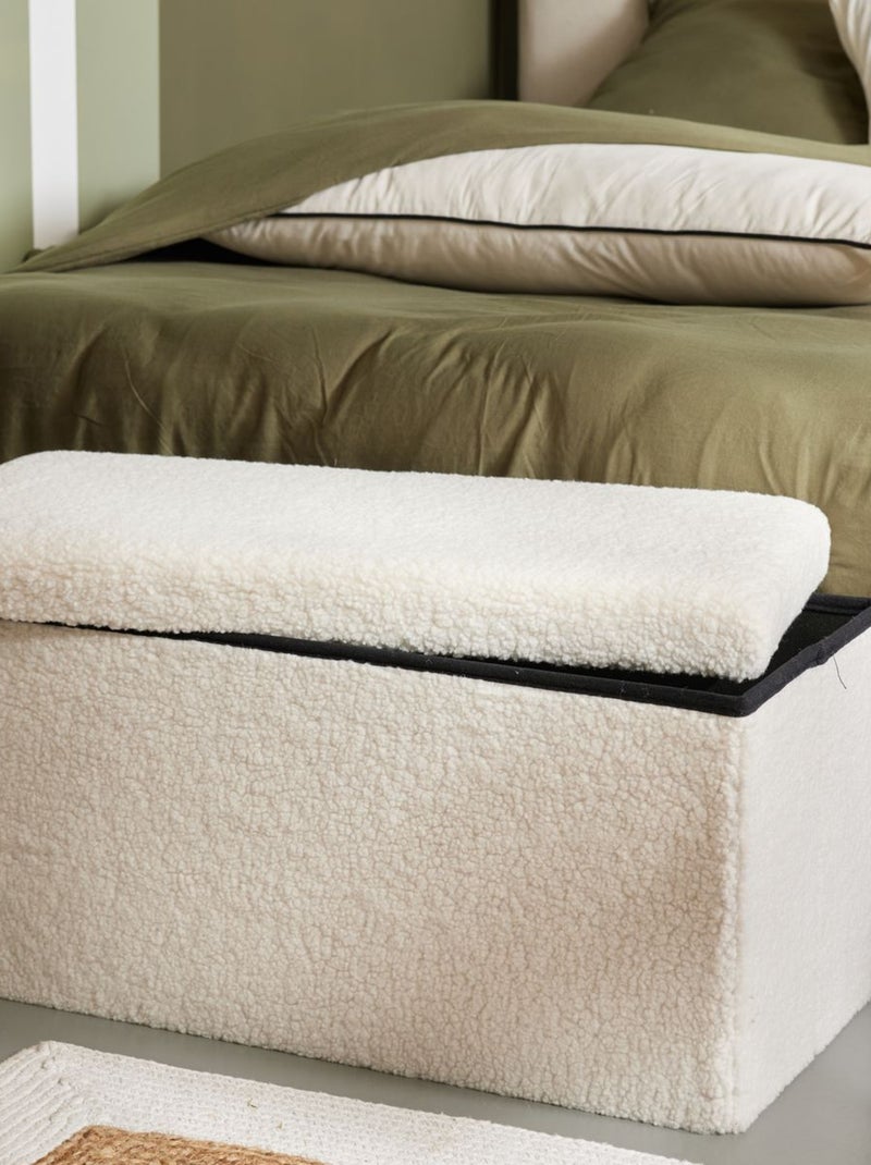 Banc coffre en tissu bouclette MATCHA Blanc - Kiabi