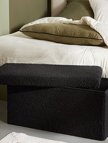 Banc coffre en tissu bouclette MATCHA