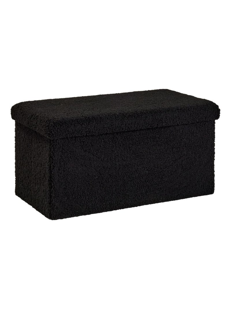 Banc coffre en tissu bouclette MATCHA Noir - Kiabi