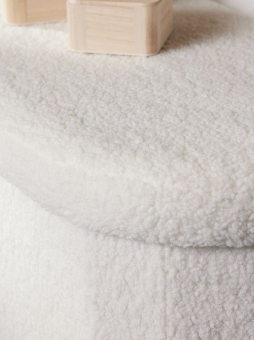 Banc coffre ovale en tissu bouclette MOKA - Kiabi