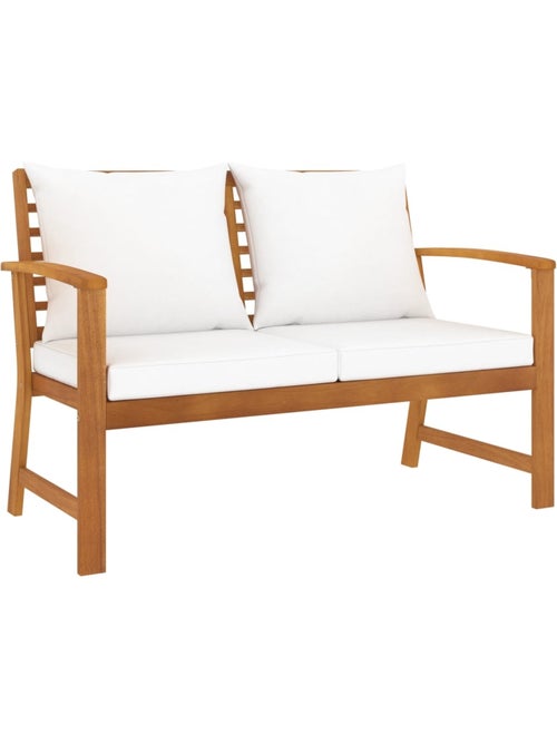 Banc de jardin en bois avec coussins - Kiabi Banc de jardin en bois avec coussins - Kiabi