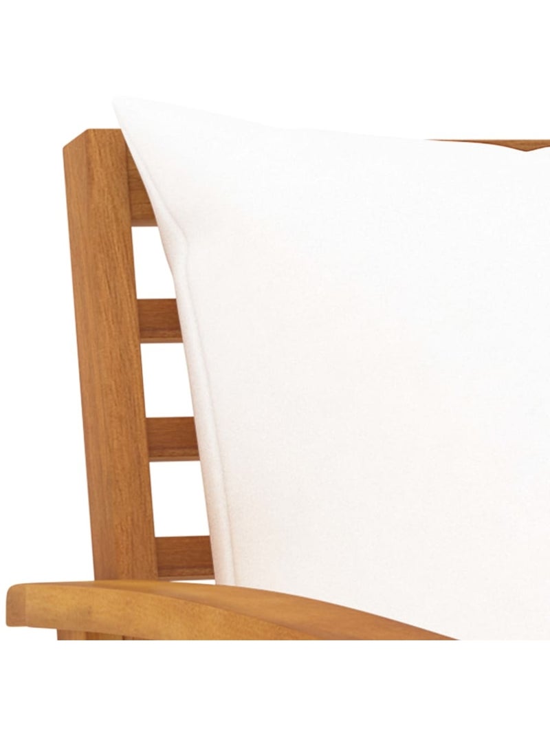 Banc de jardin en bois avec coussins Crème - Kiabi