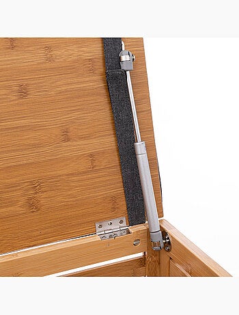 Banc de rangement avec coussin en bambou