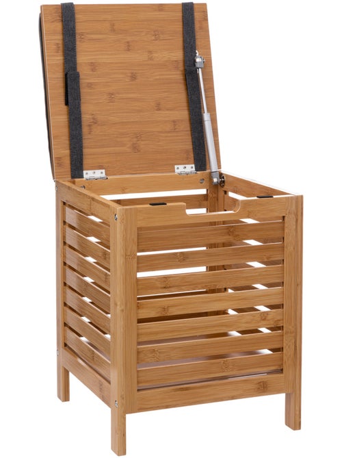 Banc de rangement avec coussin en bambou - Kiabi