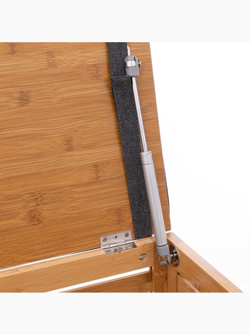 Banc de rangement avec coussin en bambou - Kiabi