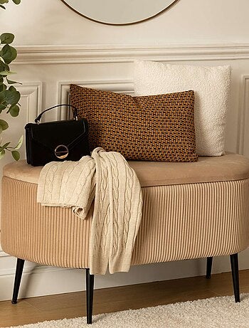 Banc de rangement en velours SOLARO