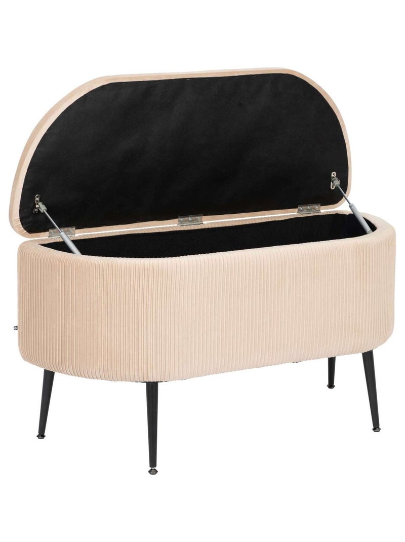 Banc de rangement en velours SOLARO Beige - Kiabi