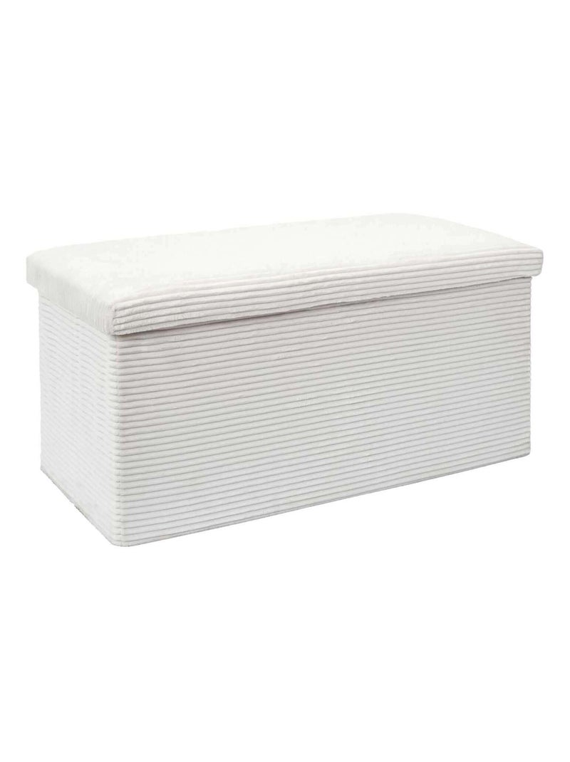 Banc de rangement pliable effet côtelé DRAMMEN Beige - Kiabi