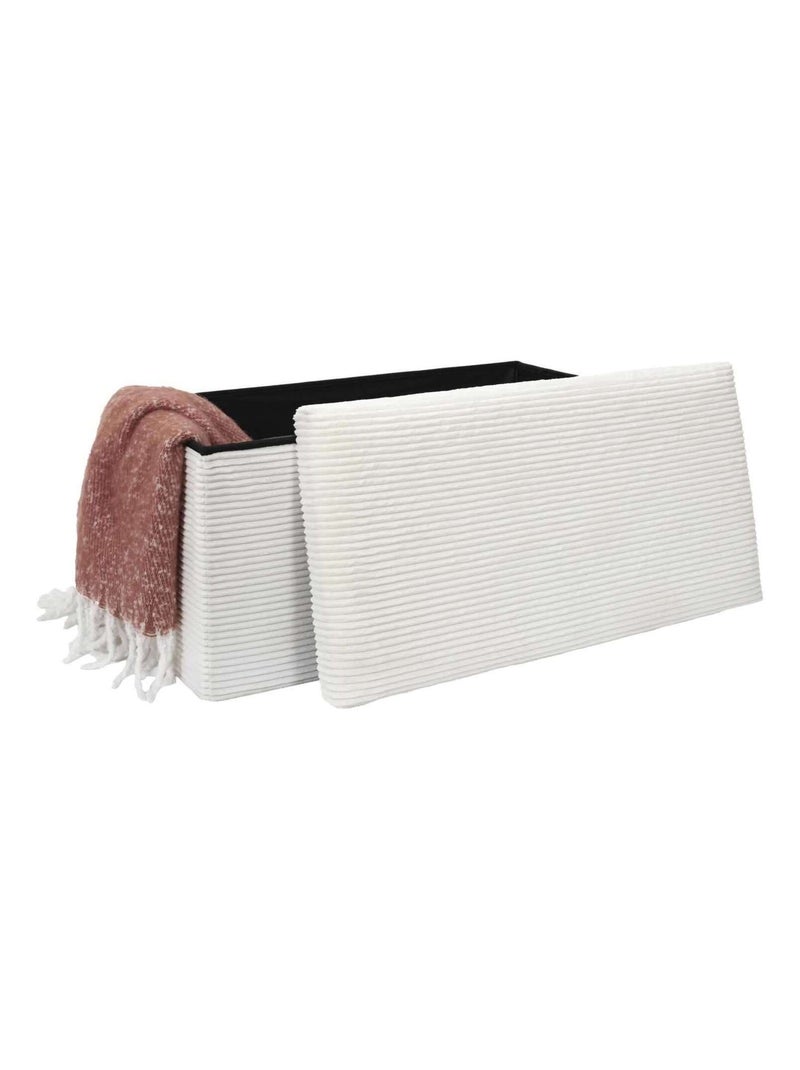 Banc de rangement pliable en velours côtelé SCOTT Beige - Kiabi