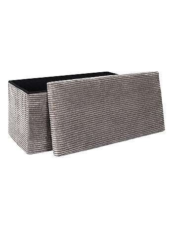 Banc de rangement pliable en velours côtelé SCOTT