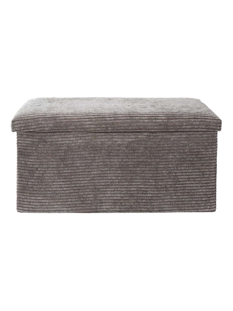 Banc de rangement pliable en velours côtelé SCOTT Taupe - Kiabi