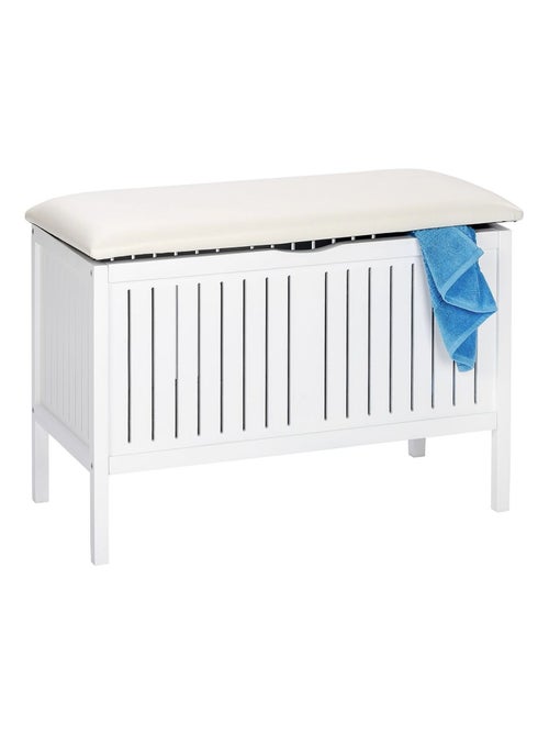 Banc de salle de bain en bois avec rangement OLSO - Kiabi Banc de salle de bain en bois avec rangement OLSO - Kiabi