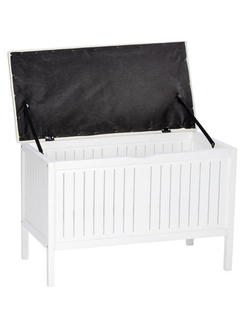 Banc de salle de bain en bois avec rangement OLSO - Kiabi Banc de salle de bain en bois avec rangement OLSO - Kiabi