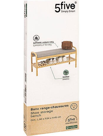 Banc étagère range-chaussures en bambou COSY