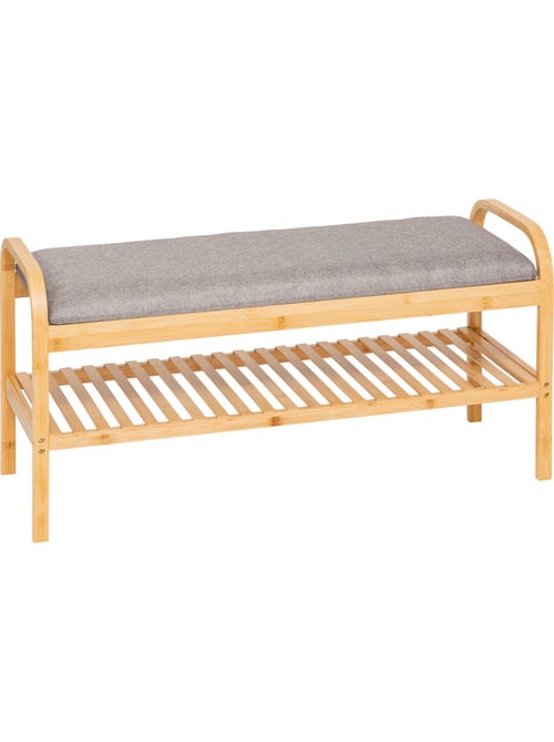 Banc étagère range-chaussures en bambou COSY - Kiabi