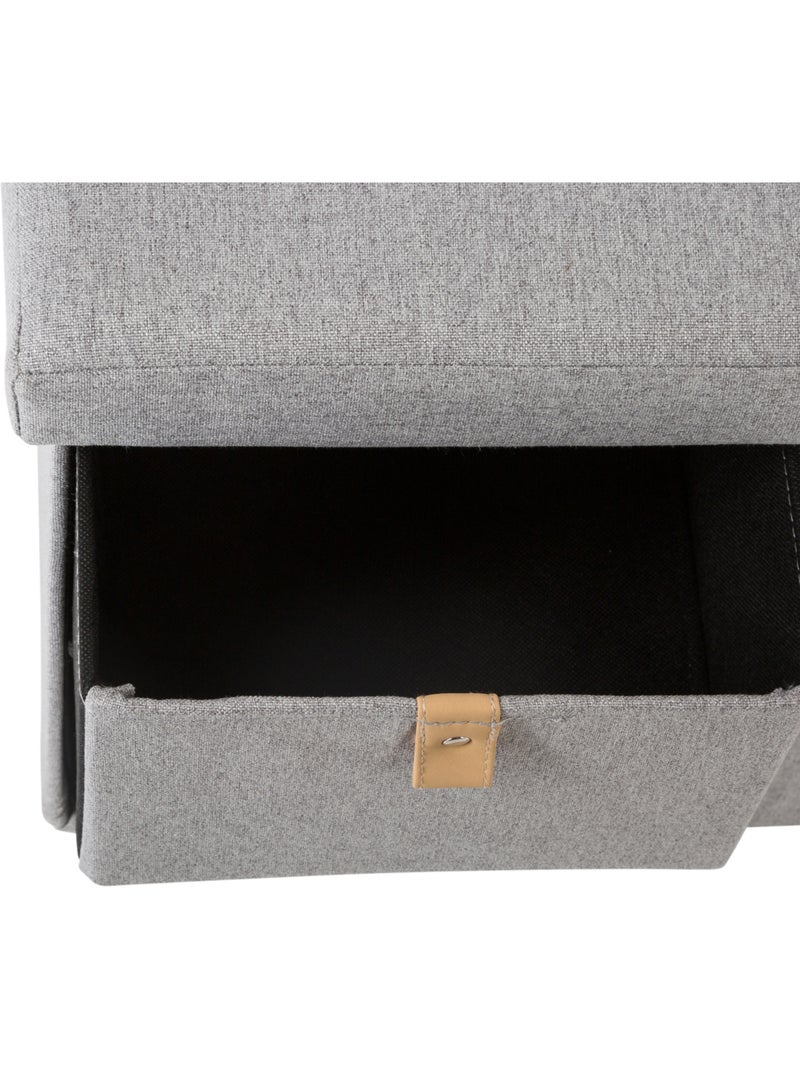 Banc pliant coffre de rangement à tiroirs en tissu SUEDE Gris - Kiabi