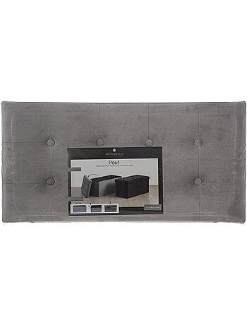 Banc pliant coffre de rangement en velours capitonné LYSANDRE