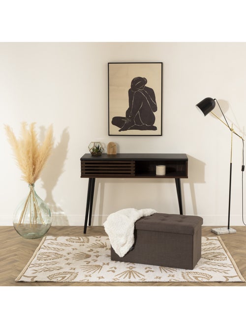Banc pliant coffre de rangement en velours capitonné LYSANDRE - Kiabi