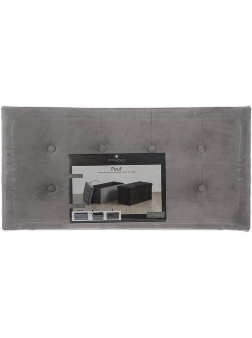 Banc pliant coffre de rangement en velours capitonné LYSANDRE - Kiabi