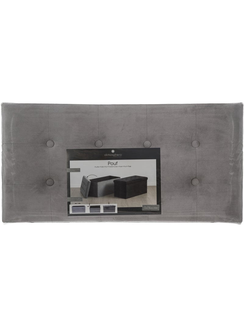 Banc pliant coffre de rangement en velours capitonné LYSANDRE Ardoise - Kiabi