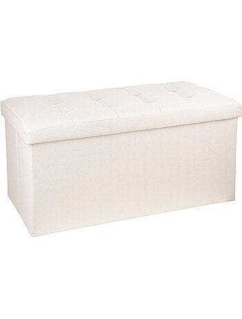 Banc pliant coffre de rangement en velours capitonné LYSANDRE
