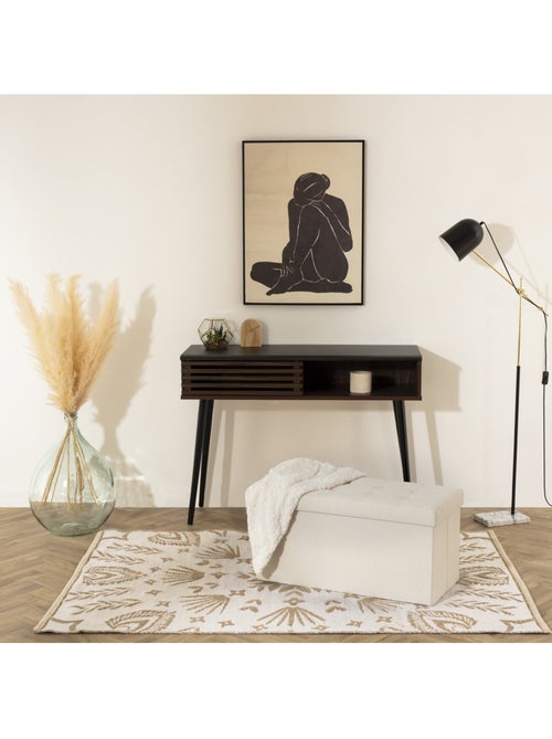 Banc pliant coffre de rangement en velours capitonné LYSANDRE - Kiabi