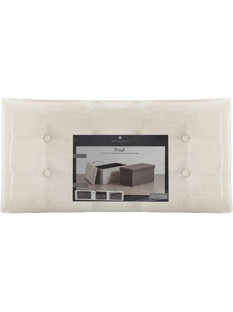Banc pliant coffre de rangement en velours capitonné LYSANDRE Beige - Kiabi