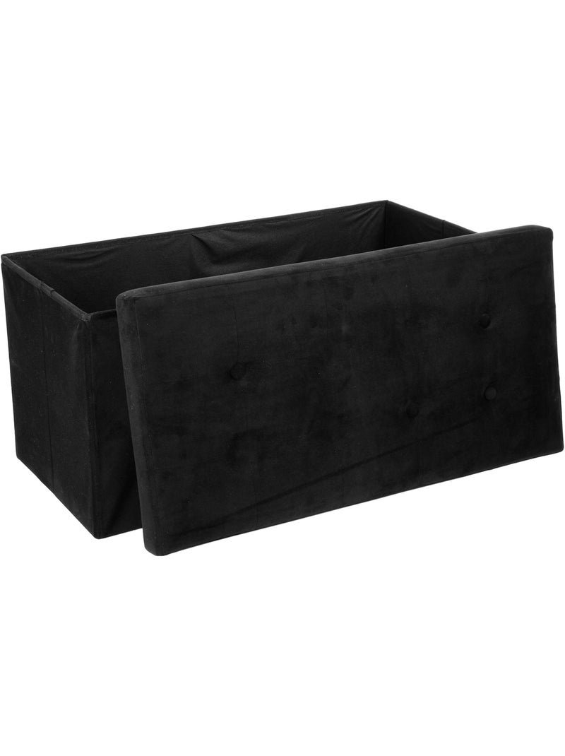 Banc pliant coffre de rangement en velours capitonné LYSANDRE Noir - Kiabi