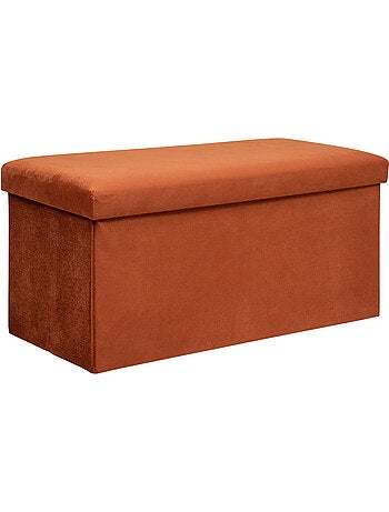 Banc coffre de rangement pliable velours LILOU